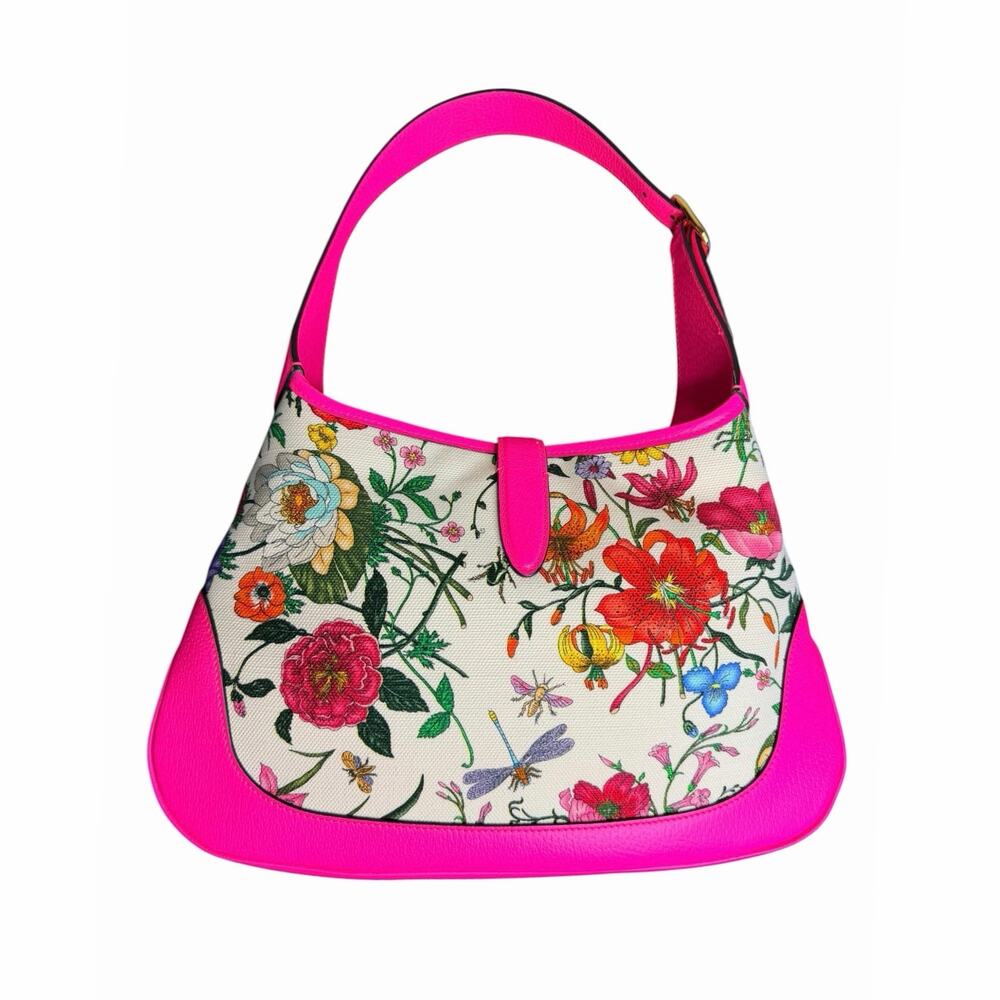 Gucci Jackie Flora Medium Canvas Hobo Bag - Picture 2 of 16